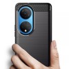 Techsuit Carbon Silicone Back Cover voor HONOR X7 - Zwart