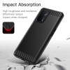 Techsuit Carbon Silicone Back Cover voor Oppo A54 5G / A74 5G - Zwart