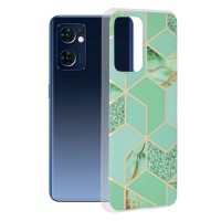 Techsuit Marble Back Cover voor Oppo Reno7 5G/Find X5 Lite - Green Hex