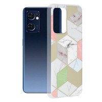 Techsuit Marble Back Cover voor Oppo Reno7 5G/Find X5 Lite - Purple Hex