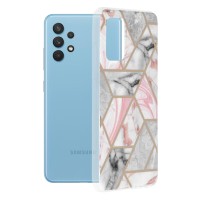 Techsuit Marble Back Cover voor Samsung Galaxy A32 - Pink Hex