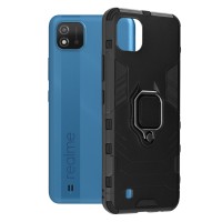 Techsuit Shield Silicone Back Cover voor Realme C11 2021 - Zwart