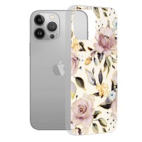 Techsuit Marble Back Cover voor Apple iPhone 13 Pro Max - Chloe White