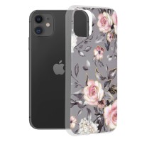 Techsuit Marble Back Cover voor Apple iPhone 11 - Bloom of Ruth Gray