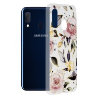 Techsuit Marble Back Cover voor Samsung Galaxy A20e - Chloe White