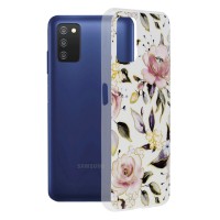 Techsuit Marble Back Cover voor Samsung Galaxy A03s - Chloe White