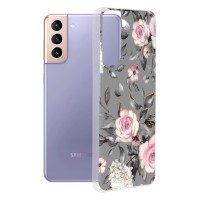 Techsuit Marble Back Cover voor Samsung Galaxy S21 Plus - Bloom of Ruth Gray