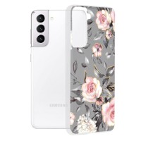 Techsuit Marble Back Cover voor Samsung Galaxy S21 - Bloom of Ruth Gray