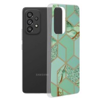 Techsuit Marble Back Cover voor Samsung Galaxy A53 - Green Hex