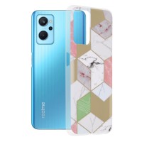 Techsuit Marble Back Cover voor Realme 9i / Oppo A76/A96 - Purple Hex