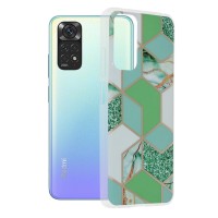 Techsuit Marble Back Cover voor Xiaomi Redmi Note 11 / Redmi Note 11S - Green Hex