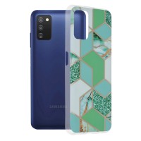 Techsuit Marble Back Cover voor Samsung Galaxy A03s - Green Hex