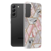 Techsuit Marble Back Cover voor Samsung Galaxy S22 Plus - Pink Hex