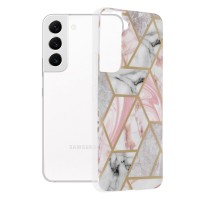 Techsuit Marble Back Cover voor Samsung Galaxy S22 - Pink Hex