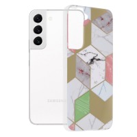 Techsuit Marble Back Cover voor Samsung Galaxy S22 - Purple Hex