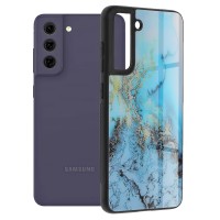 Techsuit Glaze Back Cover voor Samsung Galaxy S21 FE - Blue Ocean