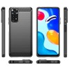 Techsuit Carbon Silicone Back Cover voor Xiaomi Redmi Note 11 / Redmi Note 11S - Zwart