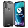 Techsuit Carbon Silicone Back Cover voor Motorola Moto G71 5G - Zwart