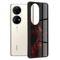 Techsuit Glaze Back Cover voor Huawei P50 Pro - Red Nebula