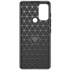 Techsuit Carbon Silicone Back Cover voor Motorola Moto G60S - Zwart