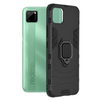 Techsuit Shield Silicone Back Cover voor Realme C11 - Zwart