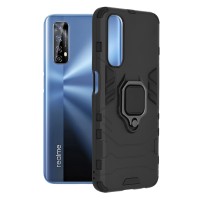 Techsuit Shield Silicone Back Cover voor Realme 7 - Zwart