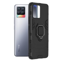 Techsuit Shield Silicone Back Cover voor Realme 8/8 Pro - Zwart
