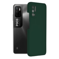 Techsuit Color Silicone Back Cover voor Xiaomi Poco M3 Pro 5G / Redmi Note 10 5G - Groen