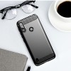Techsuit Carbon Silicone Back Cover voor Motorola Moto E7 Power / Moto E7i Power - Zwart