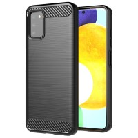 Techsuit Carbon Silicone Back Cover voor Samsung Galaxy A03s - Zwart