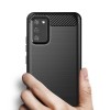 Techsuit Carbon Silicone Back Cover voor Samsung Galaxy A03s - Zwart