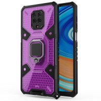Techsuit Honeycomb Armor Back Cover voor Xiaomi Redmi Note 9S/9 Pro - Paars