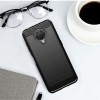 Techsuit Carbon Silicone Back Cover voor Nokia G10 / Nokia G20 - Zwart