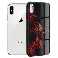 Techsuit Glaze Back Cover voor Apple iPhone XS / iPhone X - Red Nebula