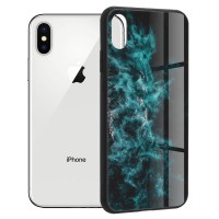 Techsuit Glaze Back Cover voor Apple iPhone XS / iPhone X - Blue Nebula