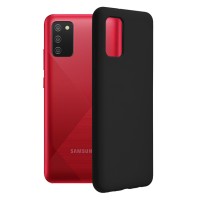 Techsuit Black Silicone Back Cover voor Samsung Galaxy A02s - Zwart