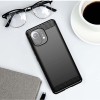 Techsuit Carbon Silicone Back Cover voor Xiaomi Mi 11 Lite / 11 Lite 5G NE - Zwart