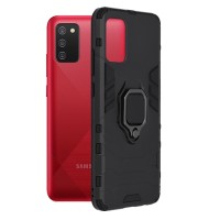 Techsuit Shield Silicone Back Cover voor Samsung Galaxy A02s - Zwart