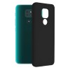 Techsuit Black Silicone Back Cover voor Motorola Moto E7 Plus / Moto G9 Play - Zwart
