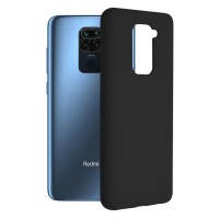 Techsuit Black Silicone Back Cover voor Xiaomi Redmi Note 9 - Zwart