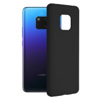 Techsuit Black Silicone Back Cover voor Huawei Mate 20 Pro - Zwart
