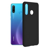 Techsuit Black Silicone Back Cover voor Huawei P30 Lite / P30 Lite New Edition - Zwart