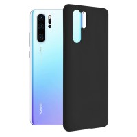 Techsuit Black Silicone Back Cover voor Huawei P30 Pro / P30 Pro New Edition - Zwart