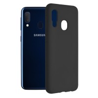 Techsuit Black Silicone Back Cover voor Samsung Galaxy A20e - Zwart