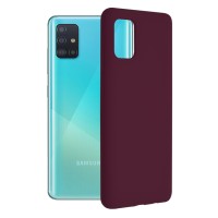 Techsuit Color Silicone Back Cover voor Samsung Galaxy A51 4G/5G - Paars