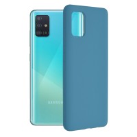 Techsuit Color Silicone Back Cover voor Samsung Galaxy A51 4G/5G - Blauw