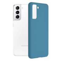 Techsuit Color Silicone Back Cover voor Samsung Galaxy S21 - Blauw