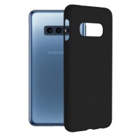 Techsuit Black Silicone Back Cover voor Samsung Galaxy S10e - Zwart