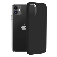 Techsuit Black Silicone Back Cover voor Apple iPhone 11 - Zwart