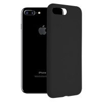 Techsuit Black Silicone Back Cover voor Apple iPhone 8 Plus/7 Plus - Zwart